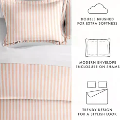 Kirklands Home Pink Rugged Stripe 2-pc. Twin Duvet Cover Set