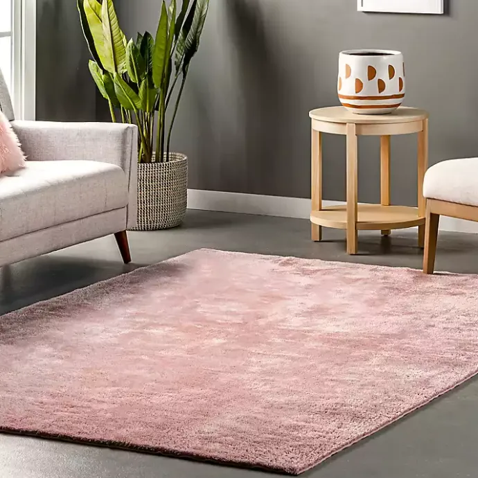 Sale Kirklands Home Shag Washable Area Rug, 5x8 Pink