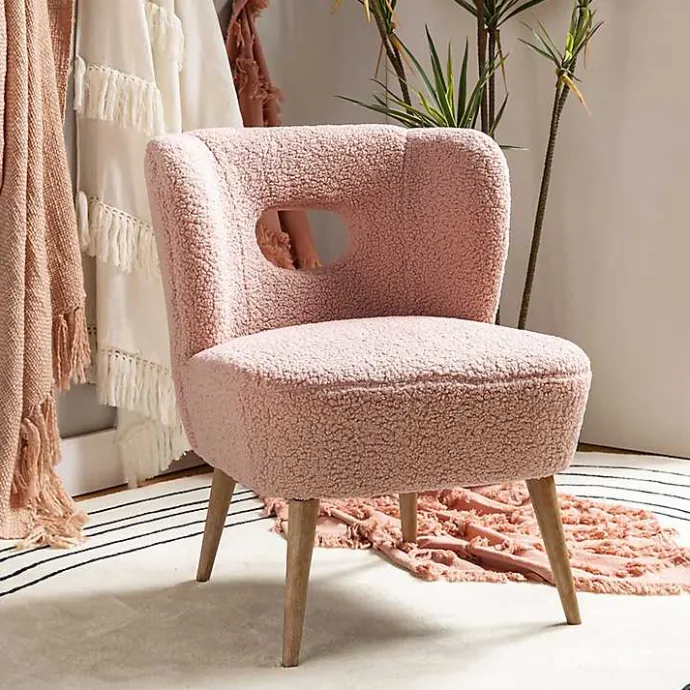Hot Kirklands Home Sherpa Barrel Accent Chair Pink