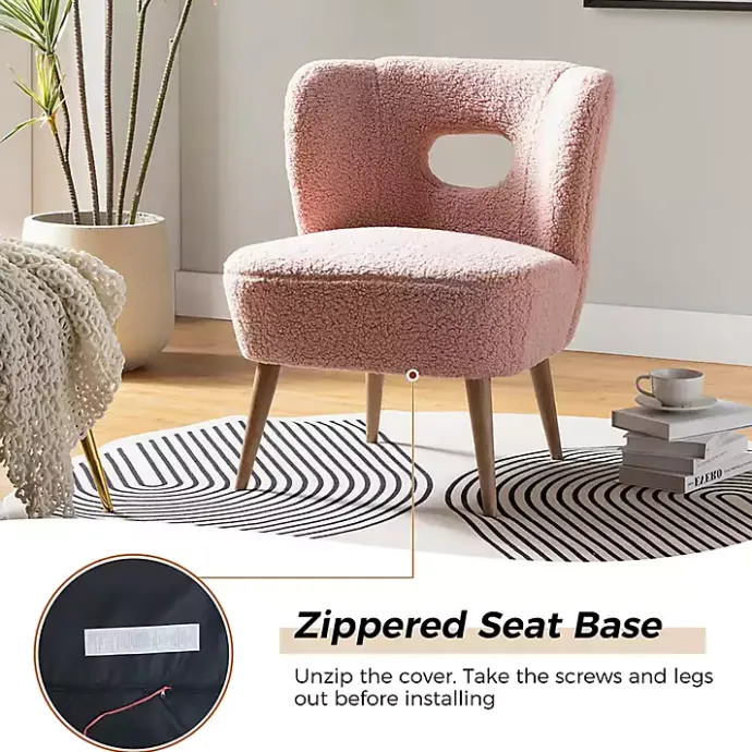 Hot Kirklands Home Sherpa Barrel Accent Chair Pink