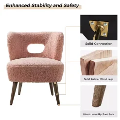 Hot Kirklands Home Sherpa Barrel Accent Chair Pink