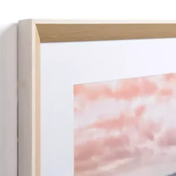 Hot Kirklands Home Pink Sky Beach Framed Art Print