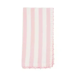 Outlet Kirklands Home Pink Striped Whipstich Napkins, Set of 4