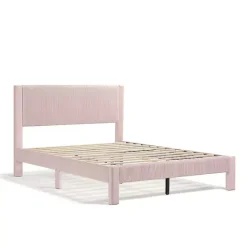 Discount Kirklands Home Upholstered Dalia Queen Platform Bed Pink