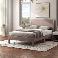 Discount Kirklands Home Upholstered Dalia Queen Platform Bed Pink