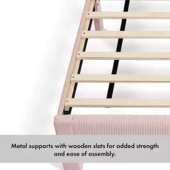 Discount Kirklands Home Upholstered Dalia Queen Platform Bed Pink