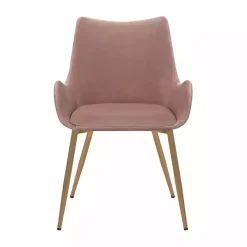 Kirklands Home Velvet Avery Dining Chair Pink