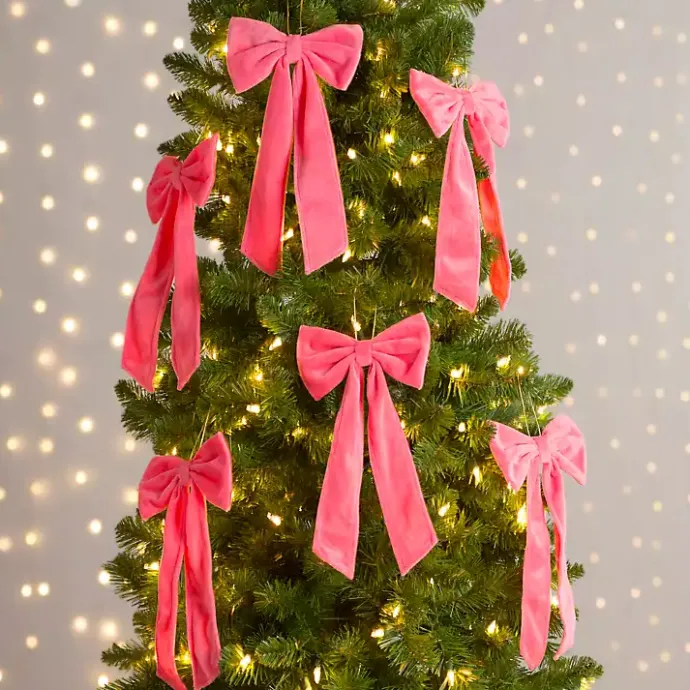 Best Kirklands Home Velvet Bow 6-pc. Ornament Set, 12 in. Pink
