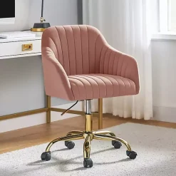 Clearance Kirklands Home Velvet Swivel Jacyln Office Chair Pink