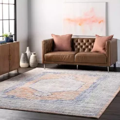 Outlet Kirklands Home Pink Vintage Floral Print Area Rug, 8x10