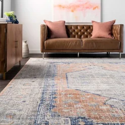 Outlet Kirklands Home Pink Vintage Floral Print Area Rug, 8x10