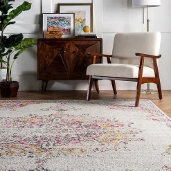 Clearance Kirklands Home Pink Vintage Medallion Area Rug, 10x14