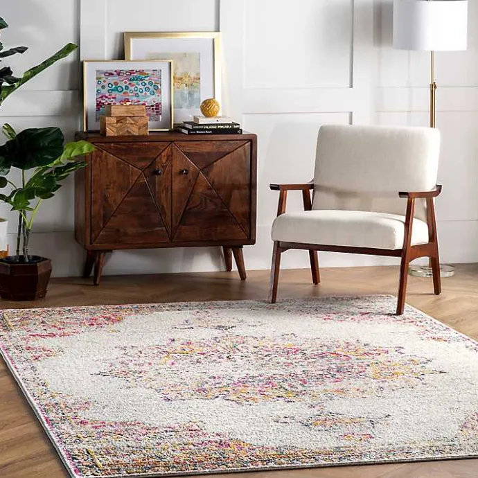 Sale Kirklands Home Pink Vintage Medallion Area Rug, 8x12