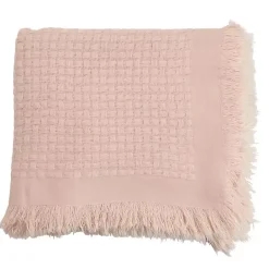 Discount Kirklands Home Waffle Weave Throw Blanket Pink