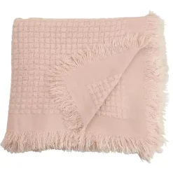 Discount Kirklands Home Waffle Weave Throw Blanket Pink