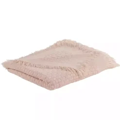 Discount Kirklands Home Waffle Weave Throw Blanket Pink