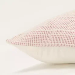 Discount Kirklands Home Pink Woven Throw Pillow
