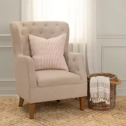 Discount Kirklands Home Pink Woven Throw Pillow