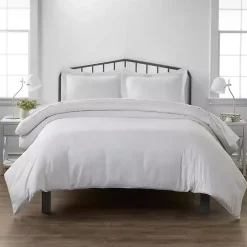 Clearance Kirklands Home Pinstriped 3-pc. Twin Duvet Cover Set Ivory