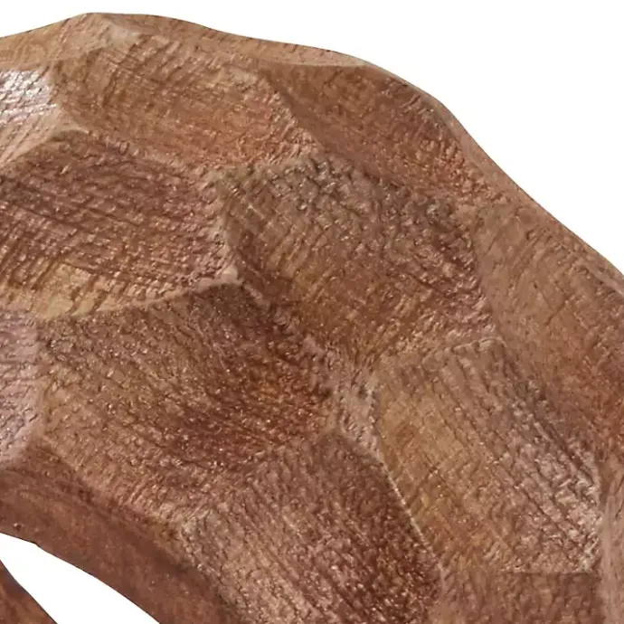 New Kirklands Home Pitted Chunky Mango Wood 4-pc. Napkin Ring Set Brown