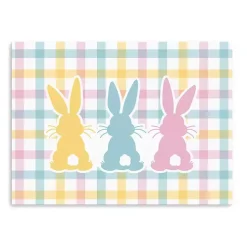 Outlet Kirklands Home Plaid Bunny Trio Canvas Art Print
