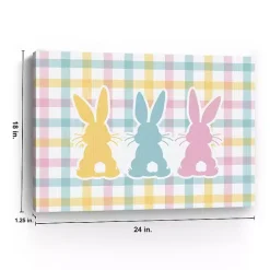 Outlet Kirklands Home Plaid Bunny Trio Canvas Art Print