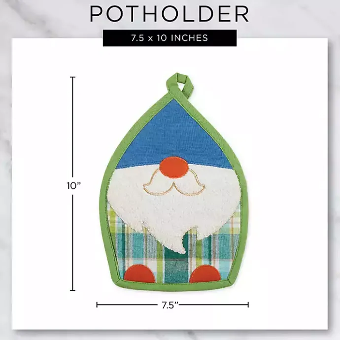 Best Kirklands Home Plaid Garden Gnome 3-pc. Towel and Pot Holder Set