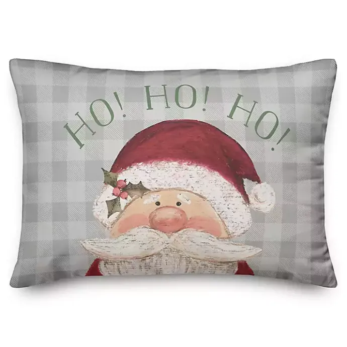 Sale Kirklands Home Plaid Ho Ho Ho Santa Claus Pillow