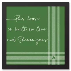 New Kirklands Home Plaid Love & Shenanigans Framed Canvas Wall Art