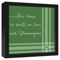 New Kirklands Home Plaid Love & Shenanigans Framed Canvas Wall Art