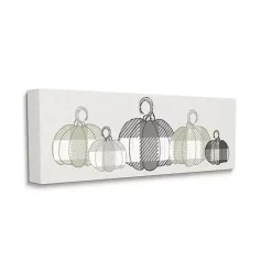 Outlet Kirklands Home Plaid Patterned Pumpkins Canvas Art Print