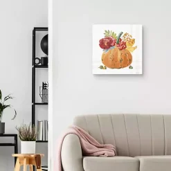 Best Kirklands Home Plaid Pumpkin Florals Canvas Art Print