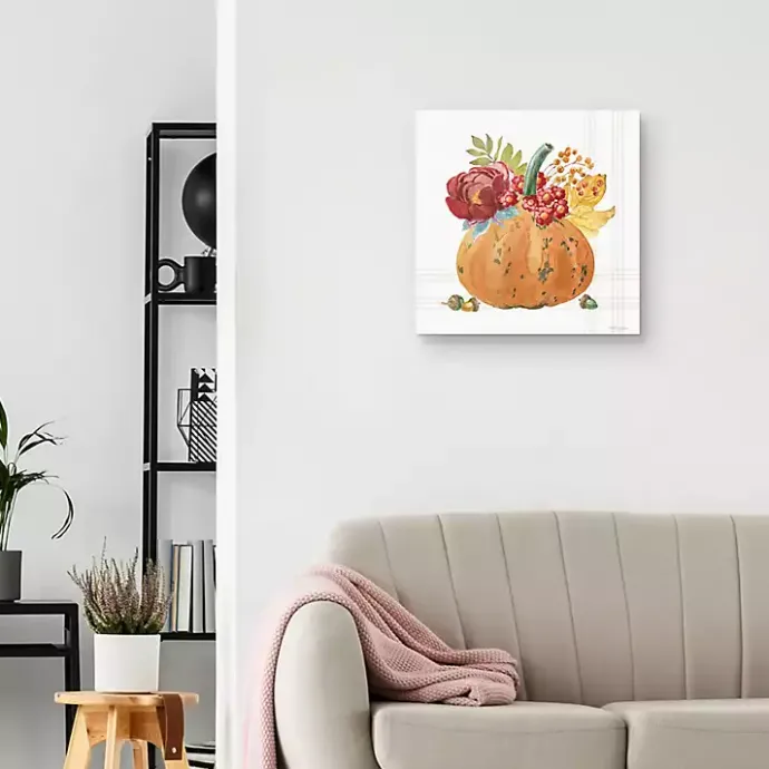 Best Kirklands Home Plaid Pumpkin Florals Canvas Art Print