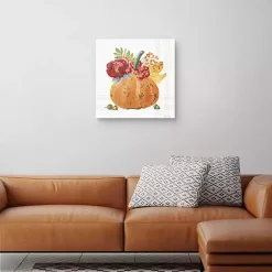 Best Kirklands Home Plaid Pumpkin Florals Canvas Art Print