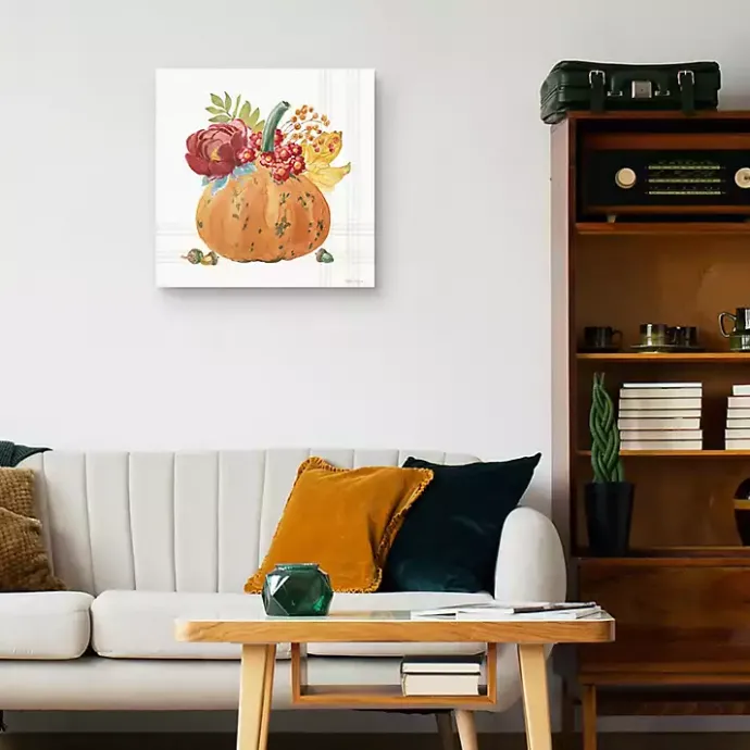 Best Kirklands Home Plaid Pumpkin Florals Canvas Art Print