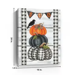 Outlet Kirklands Home Plaid Stacked Pumpkins Canvas Art Print, 18x24