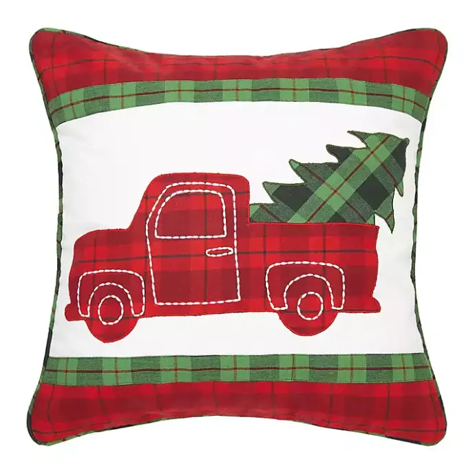 Best Kirklands Home Plaid Truck Christmas Pillow