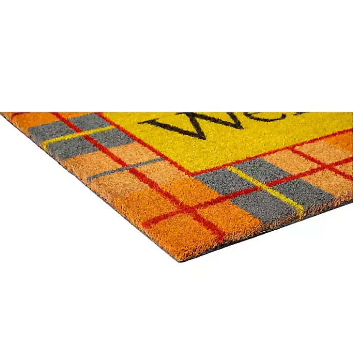 Clearance Kirklands Home Plaid Welcome Fall Coir Doormat