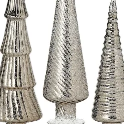 Best Kirklands Home Platinum Mercury Glass Christmas Trees, Set of 3 Silver