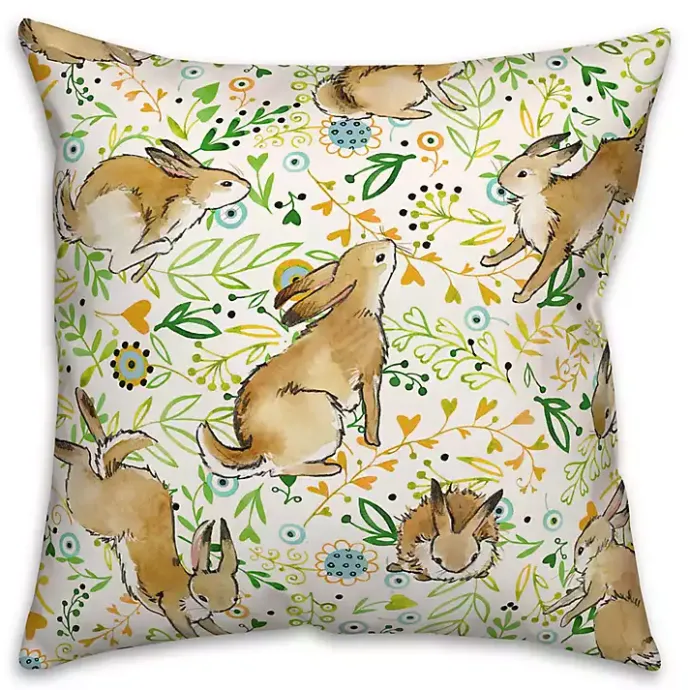 Discount Kirklands Home Playful Pastel Bunny Outdoor Pillow