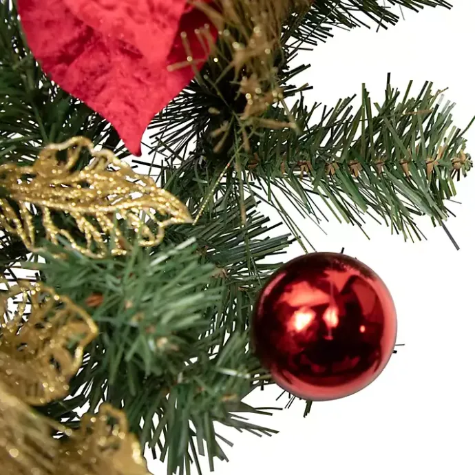 Best Kirklands Home Poinsettia and Ornament Wreath