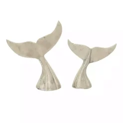 Online Kirklands Home Polished Whale Fin 2-pc. Figurine Set Silver