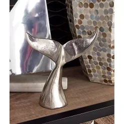 Online Kirklands Home Polished Whale Fin 2-pc. Figurine Set Silver
