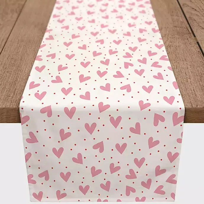 Kirklands Home Polka Dot Hearts Table Runner, 90 in.