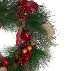 Clearance Kirklands Home Pomegranate Berry Burlap Harvest Wreath