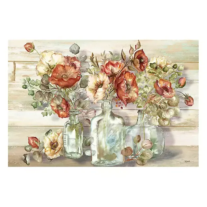 Clearance Kirklands Home Poppies and Eucalyptus Canvas Art Print, 48x32 in. Multi