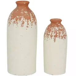 Best Kirklands Home Porcelain and Terracotta Textured Vases, Set of 2