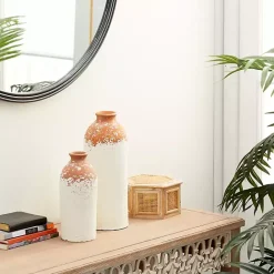 Best Kirklands Home Porcelain and Terracotta Textured Vases, Set of 2