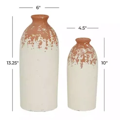 Best Kirklands Home Porcelain and Terracotta Textured Vases, Set of 2