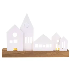 Best Kirklands Home Porcelain and Wood City Tealight Candle Holder